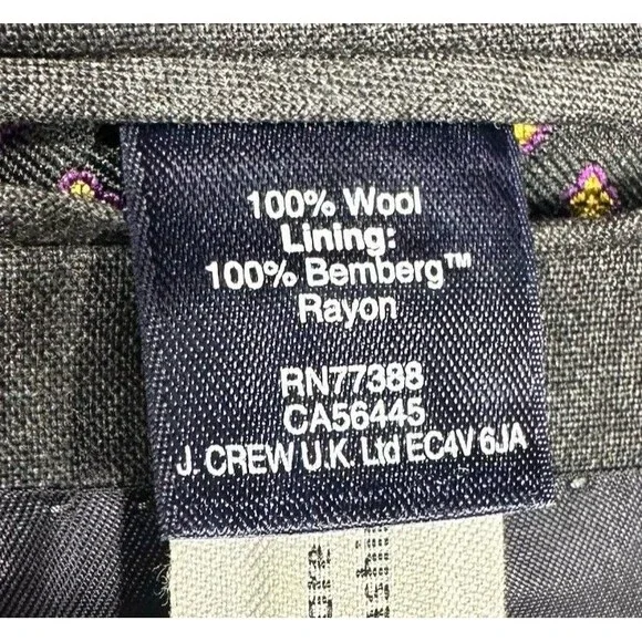 J. Crew Ludlow Blazer Men’s 38S Gray Loro Piana 100% Wool Two Button Coat READ